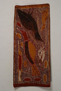 an aboriginal birds fish bark painting for sale