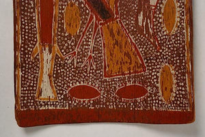 an aboriginal birds fish bark painting for sale