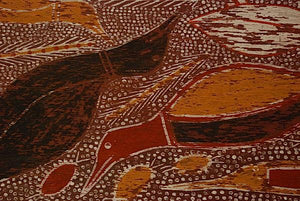 an aboriginal birds fish bark painting for sale
