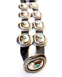 Fine Navajo Silver and Turquoise Concho Belt